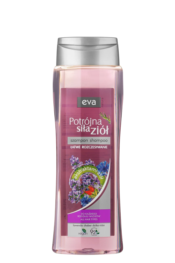 EVA NATURA POTRÓJNA SIŁA ZIÓŁ Szampon - lawenda, chaber, dzika róża